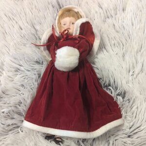 VTG PADMA like porcelain cloth Christmas Carol doll
